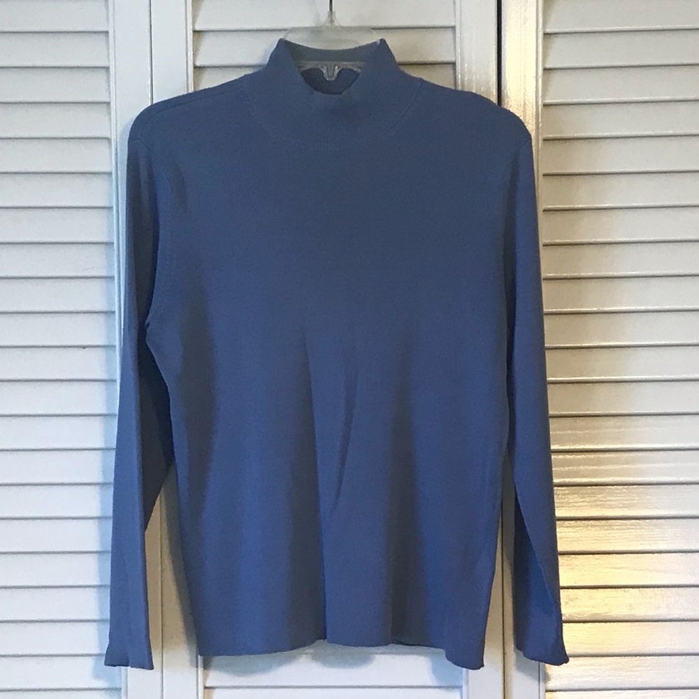 Coldwater Creek Slate Blue Mockneck Sweater